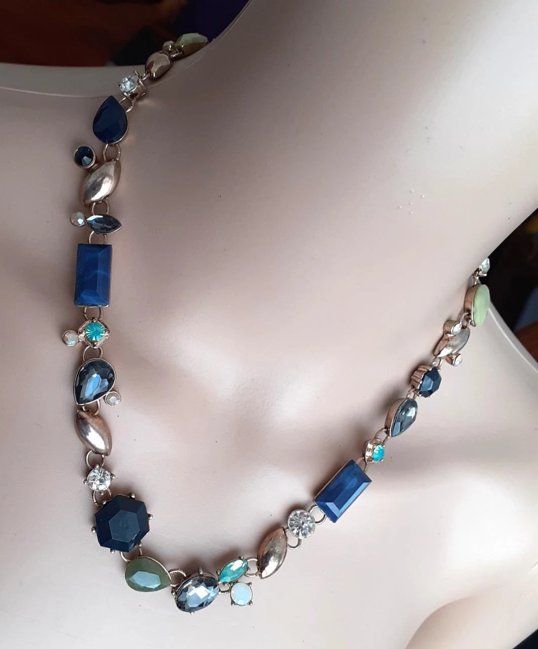 Vintage necklace large colored stones and strass – photo 6